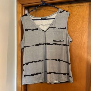 SHEIN gray and black striped tank top